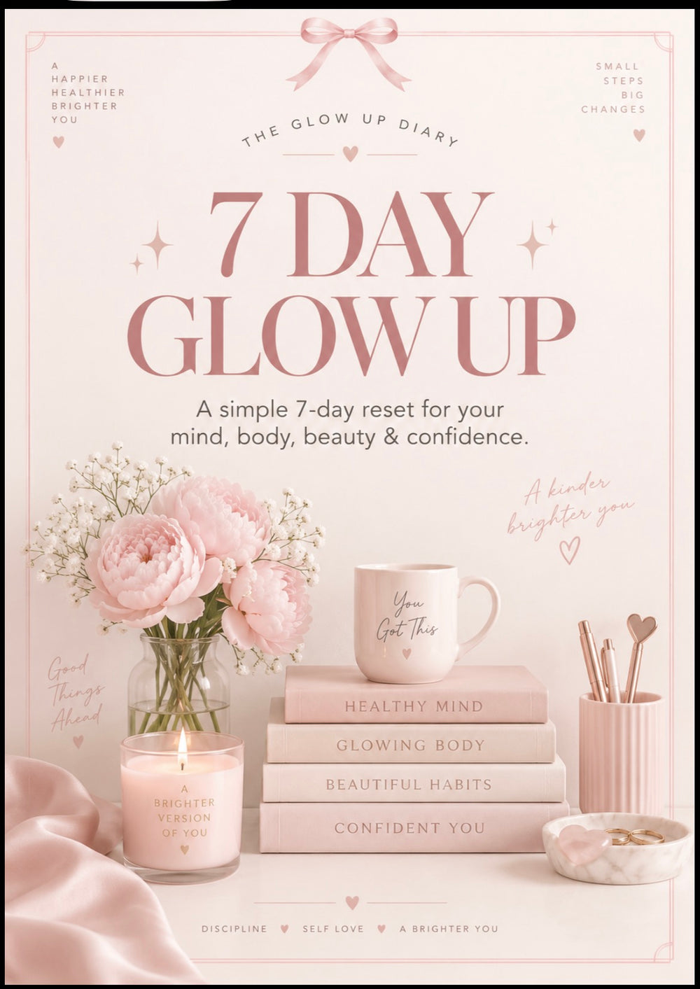 7 Day Glow Up Challenge – FREE Digital Journal 🎀